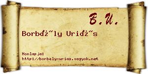 Borbély Uriás névjegykártya